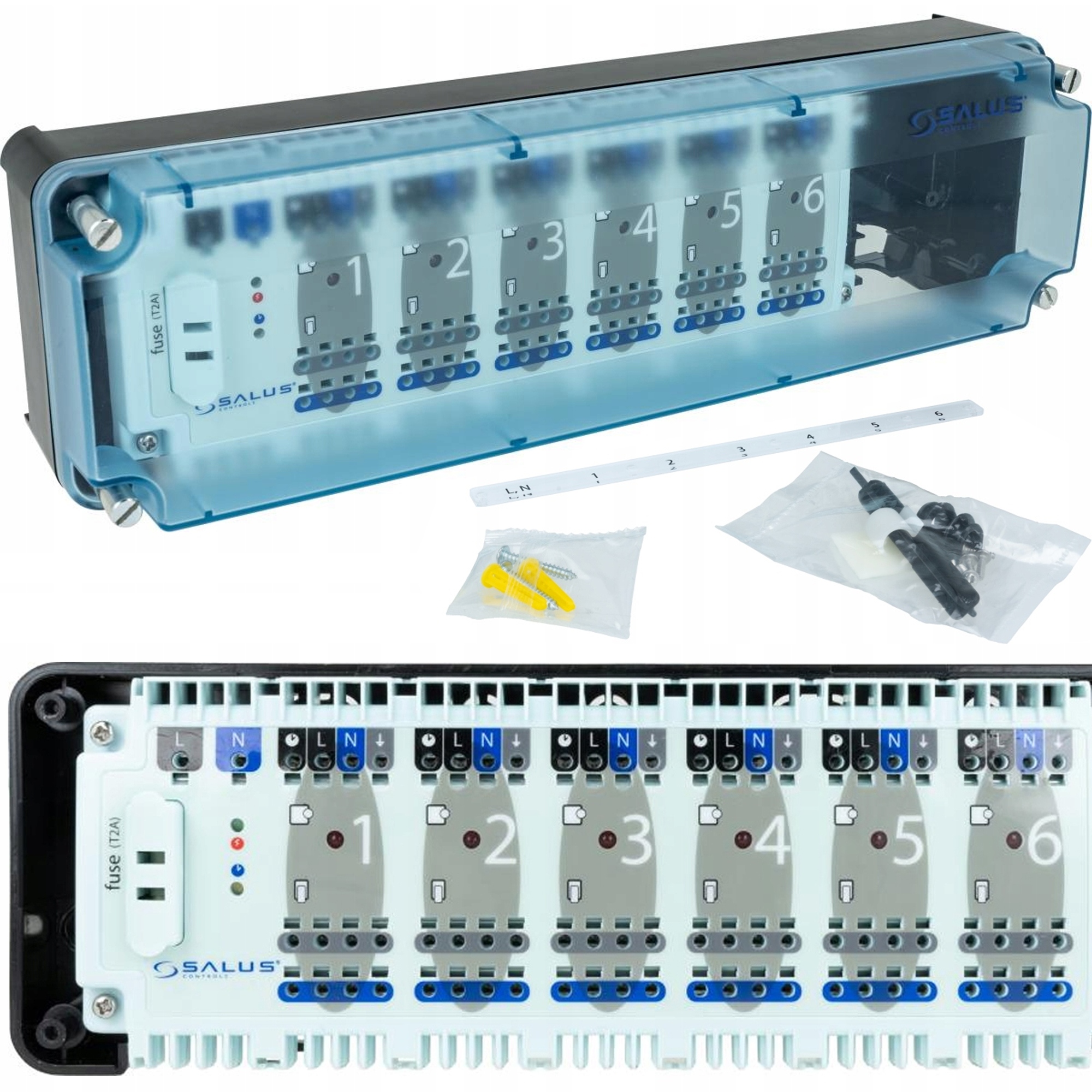 Drôtová Ovládacia Lišta Pre Podlahové Vykurovanie KL06-M 6 Zón Salus