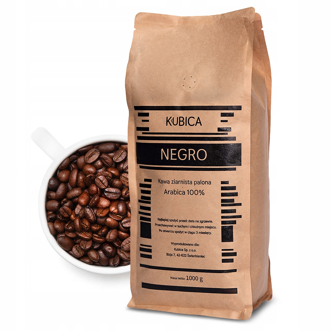 Kawa Kubica Negro 100% arabika Bez Kwasku 1 kg