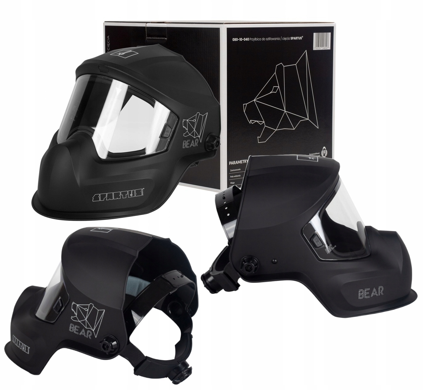 Przyłbica Spawalnicza Spartus Bear Do Szlifowania Cięcia Spawania 201x117mm