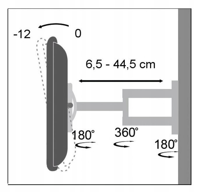 UCHWYT ŚCIENNY TV LED/LCD 19-37 cali REGULOWANY Marka Techly