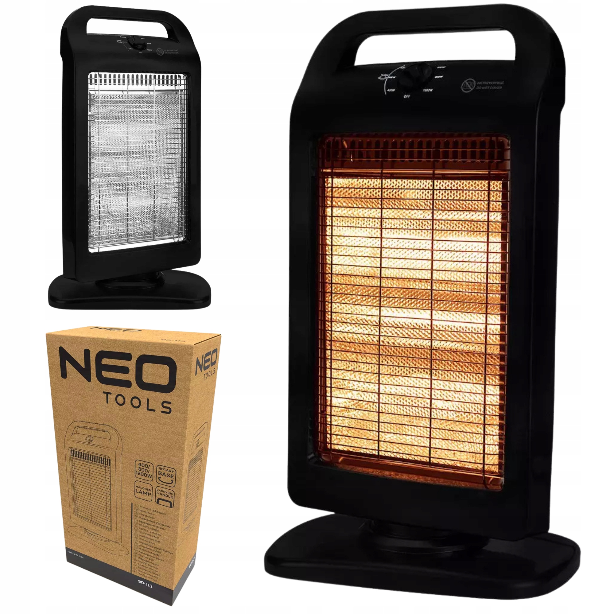 Grzejnik Elektryczny Na Podczerwień Promiennik Ciepła Farelka 400/800/1200W