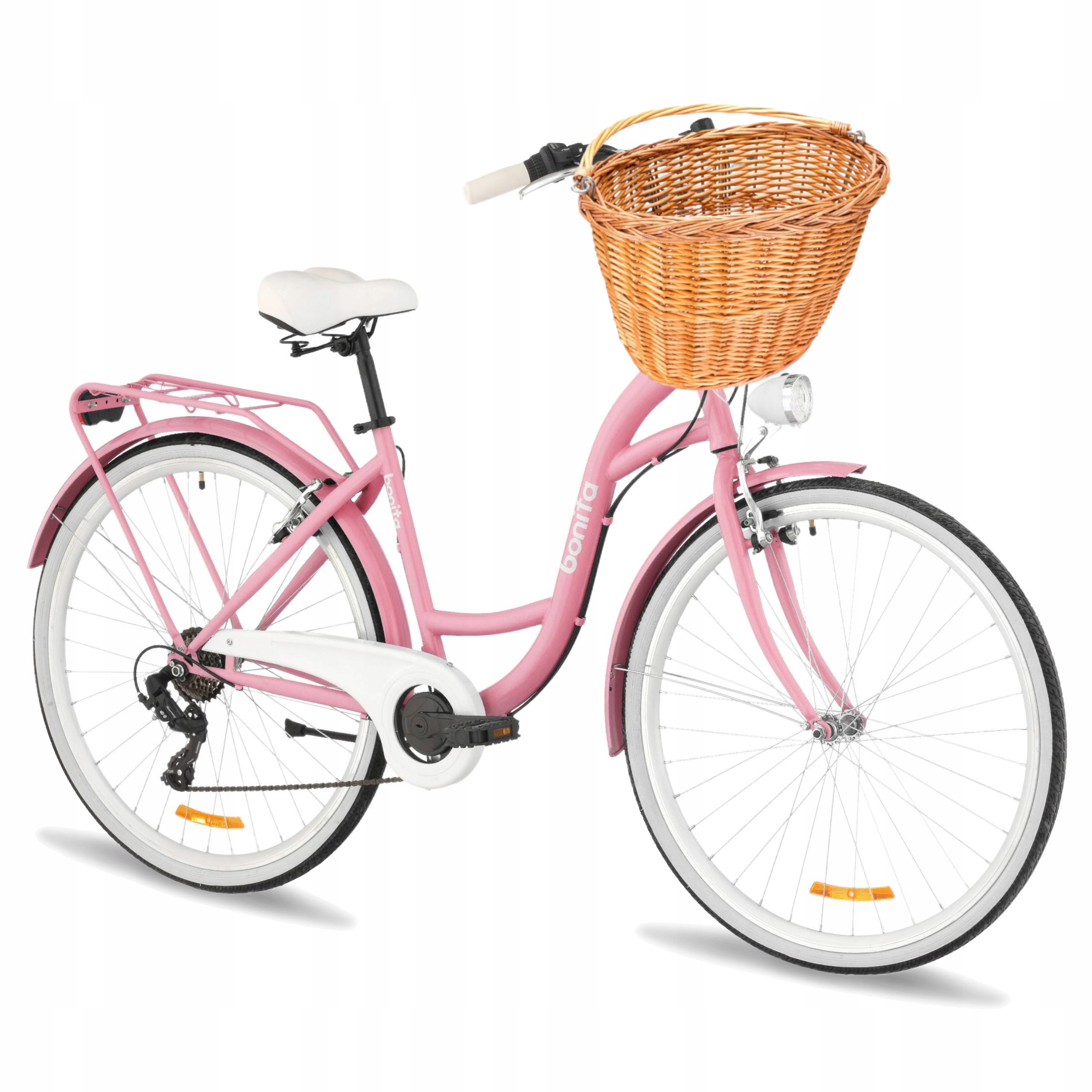 Damski Rower Miejski 28 Lekka Damka 7 Biegów Shimano Orlando Kosz