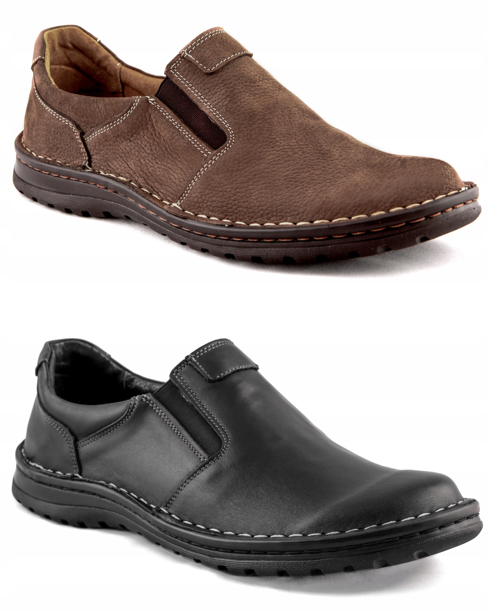 Mokasyny męskie POLSKIE SZEROKIE buty skórzane 45 Rozmiar 45