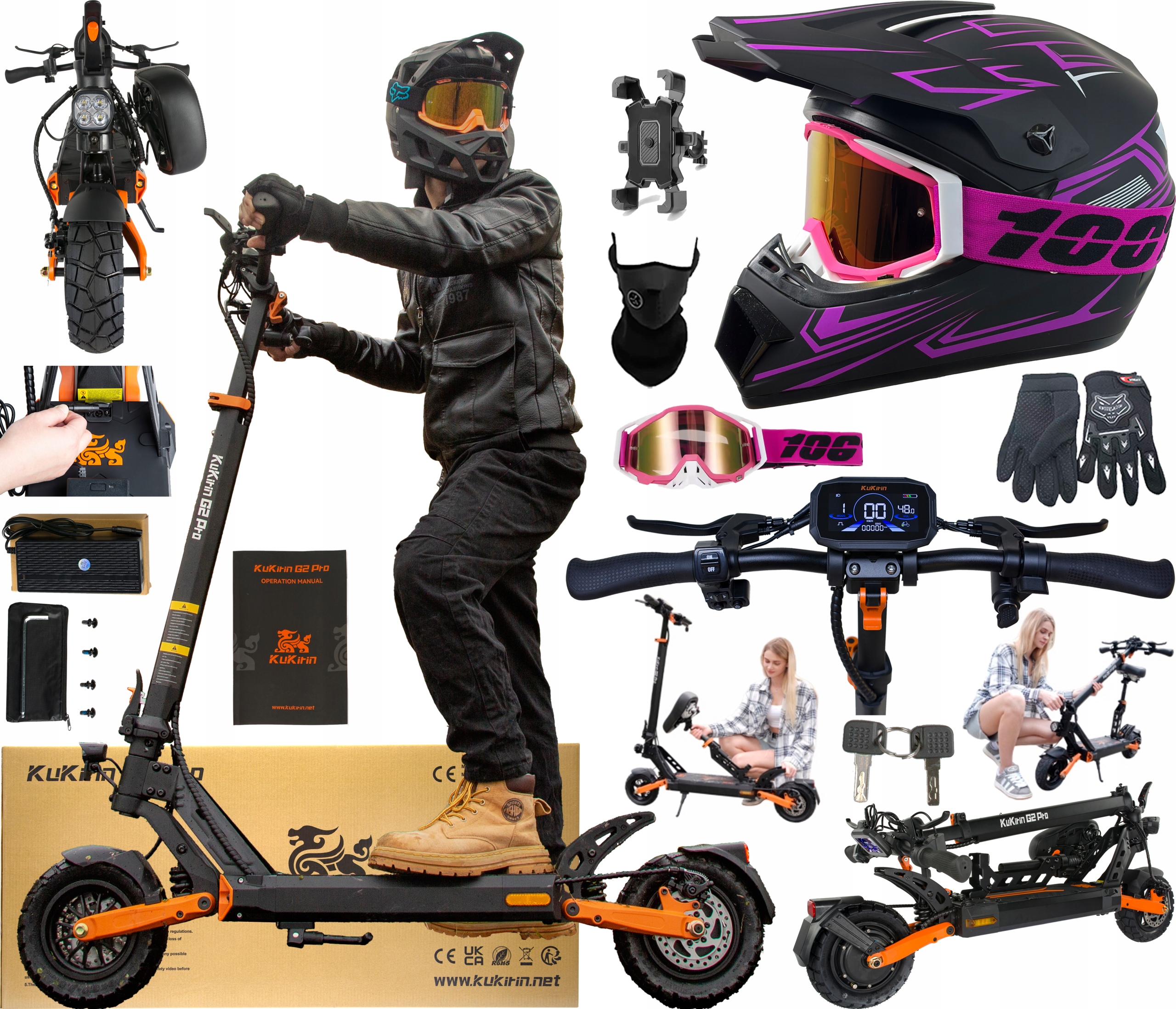 2026 Kukirin G2 Pro Elektrická vozidla 1000W 48V 15.6AH 45KM/H +5 Dárek