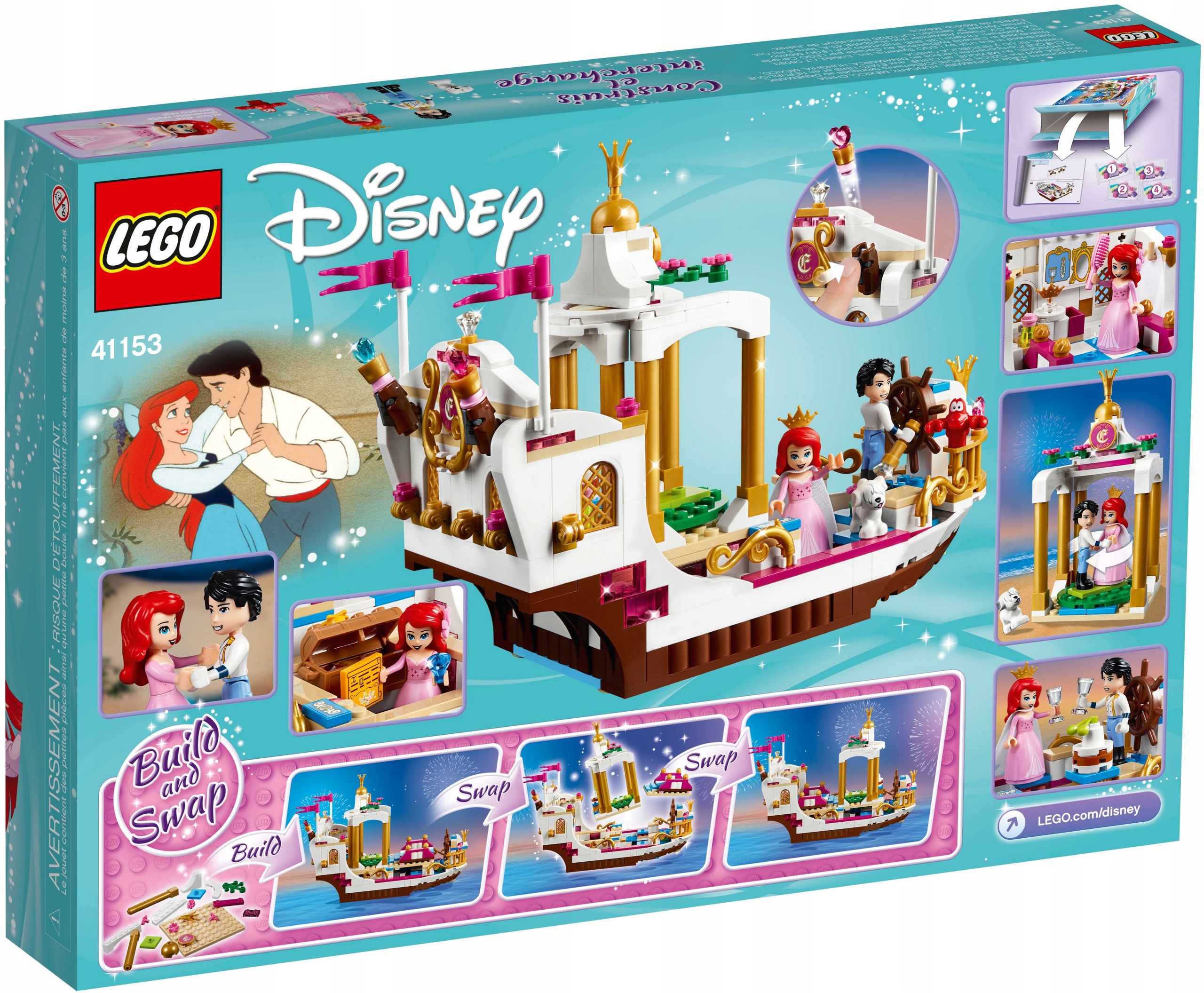 LEGO Disney 41153 Uroczysta Łódź Arielki Mała Syrenka Piesek Marka LEGO