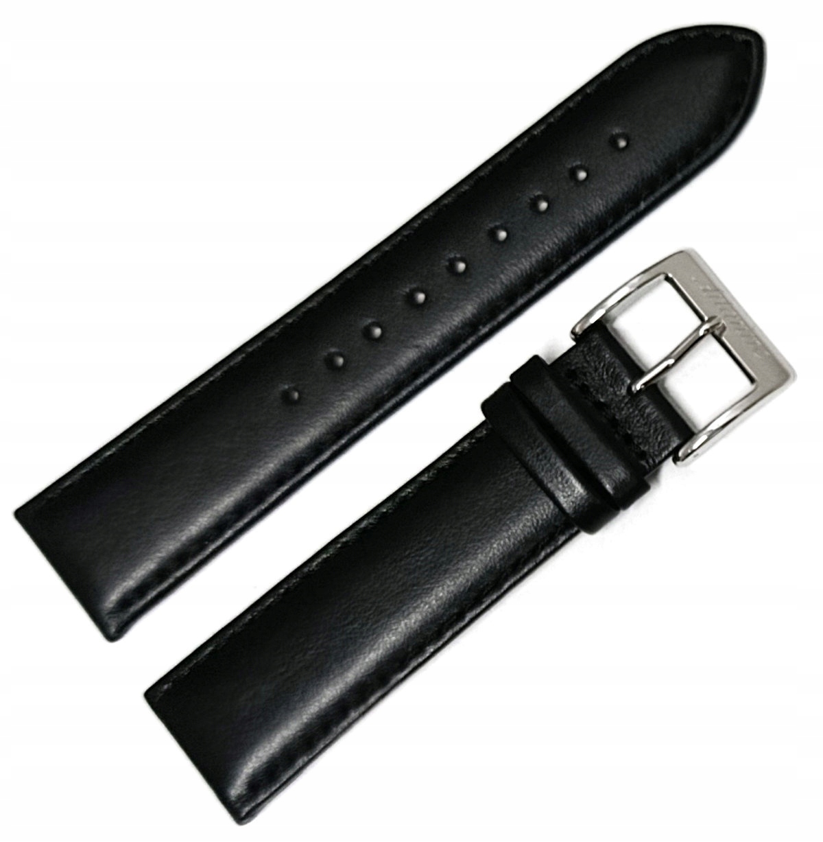 Originální Černý Kožený Řemínek Na Hodinky Atlantic Seahunter 22 mm Hladký