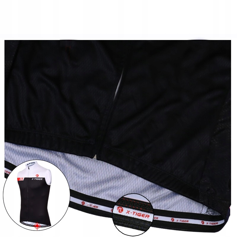 T-Shirt Koszulka Rowerowa Męska X-Tiger Z Kieszeniami Wiosna Lato 5XL Rękaw bez rękawów