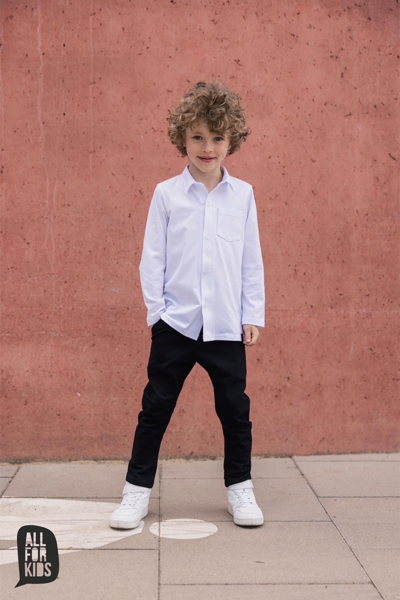 All For Kids BIAŁA KOSZULA dzianinowa 128 134 Marka All For Kids