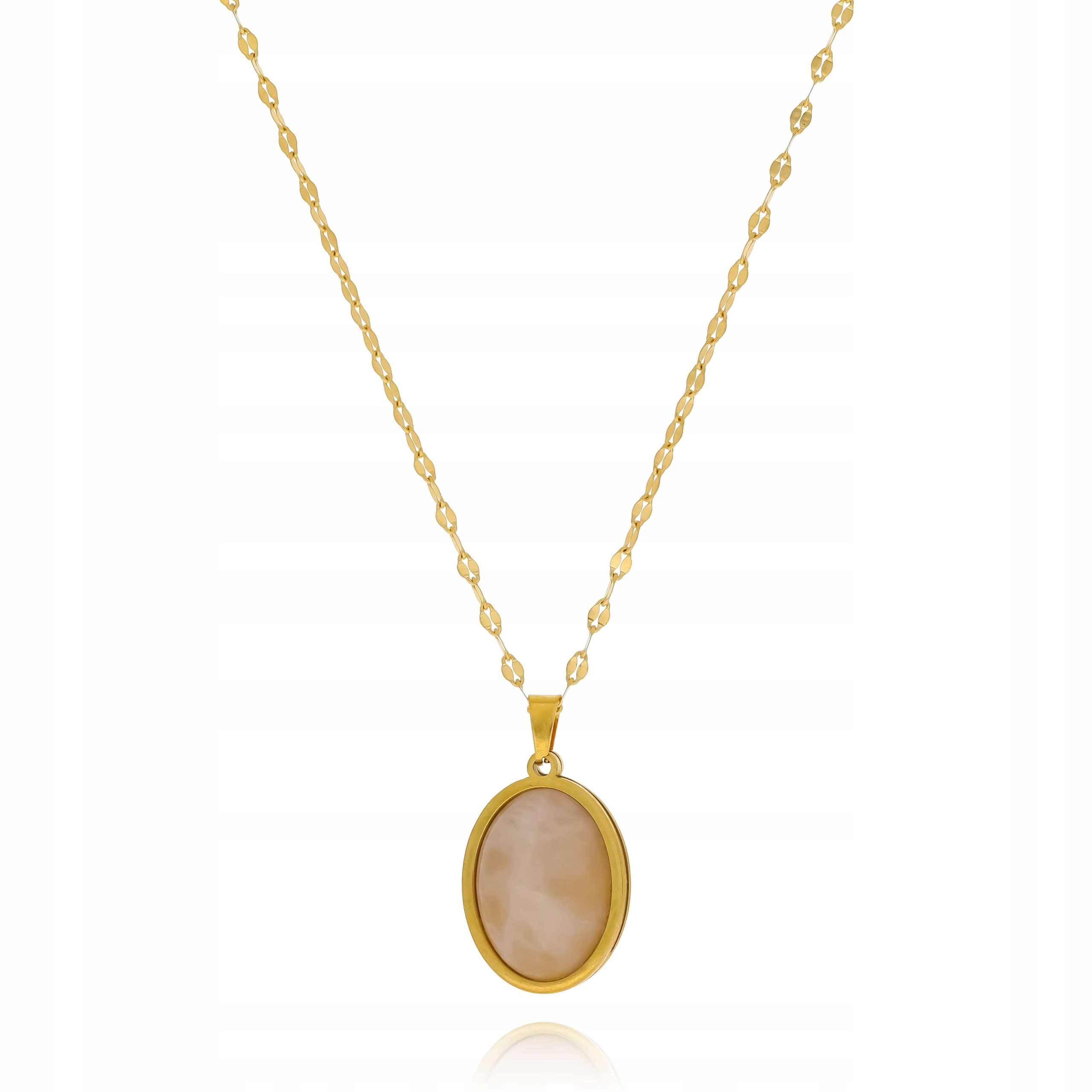 

Naszyjnik stal chirurgiczna zawieszka kwarc różowy