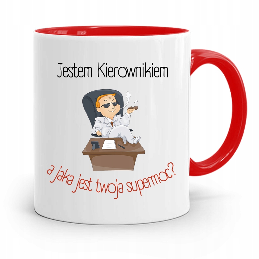 

Kubek Czerwony Dla Kierownika Jestem Kierownikiem