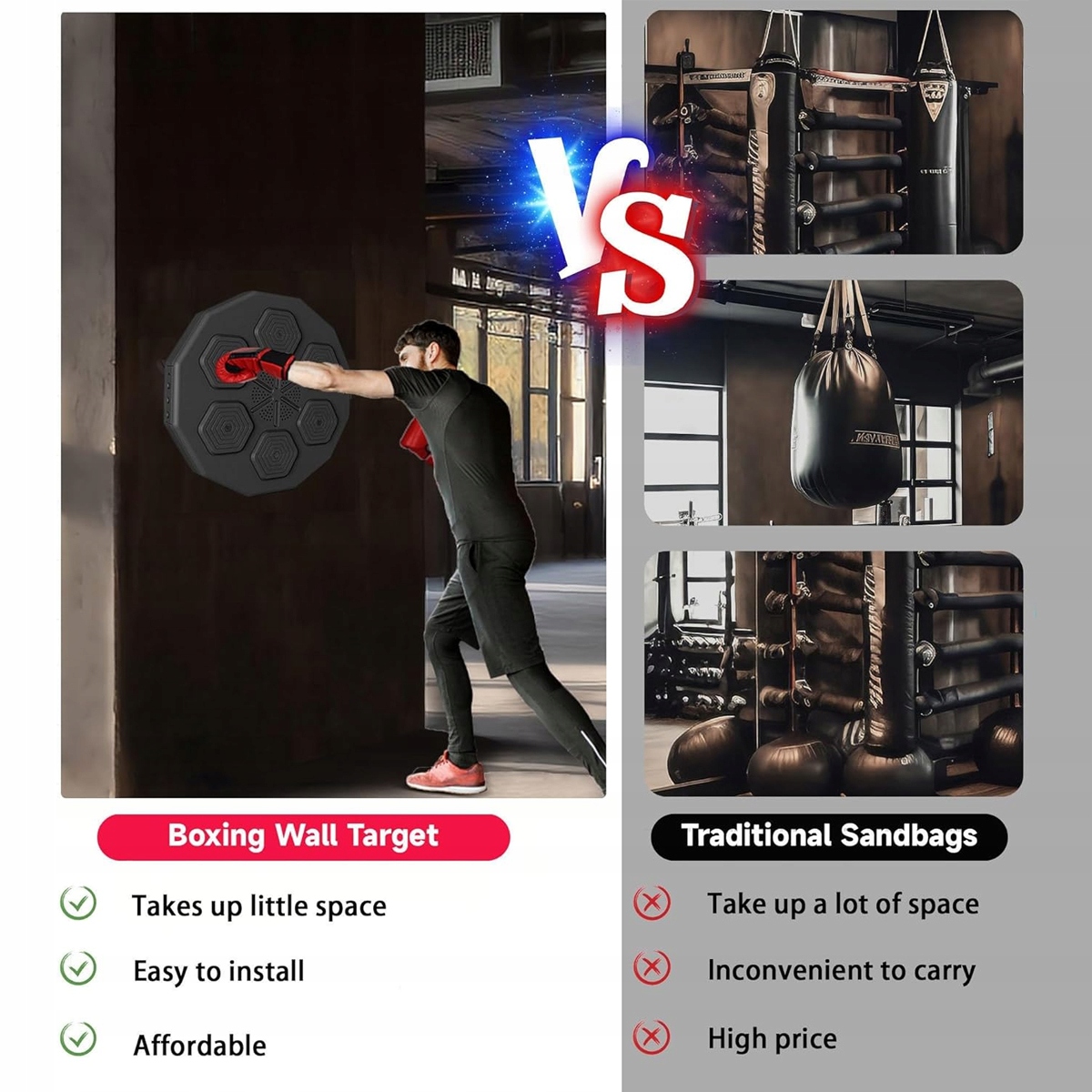 Music Boxing Machine W treningowy Ściana bokserska SelectionOfPl Waga produktu z opakowaniem jednostkowym 2.2 kg