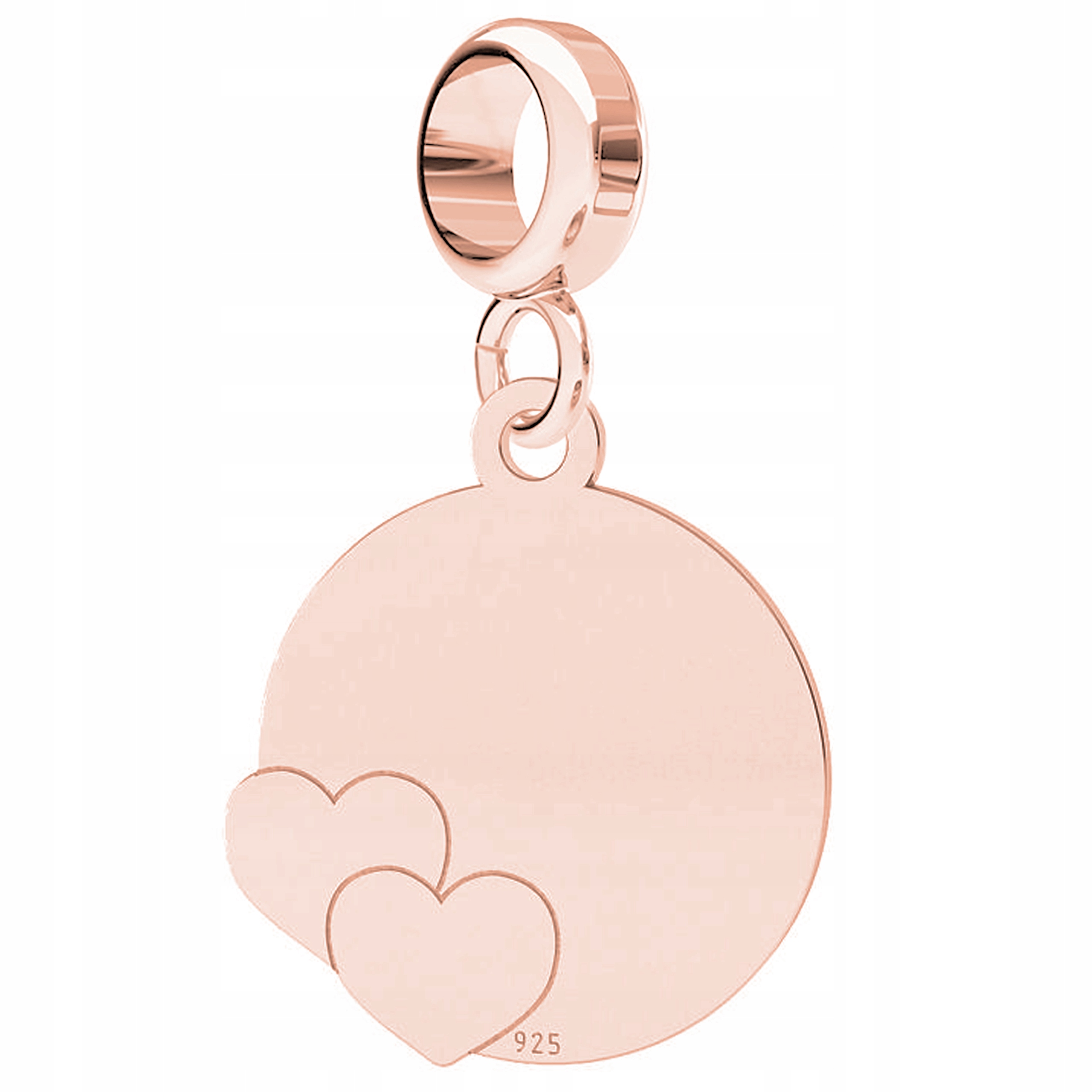 Charms Pozlacený kulatý plech se srdíčky Srdíčka Srdce Stříbro 925