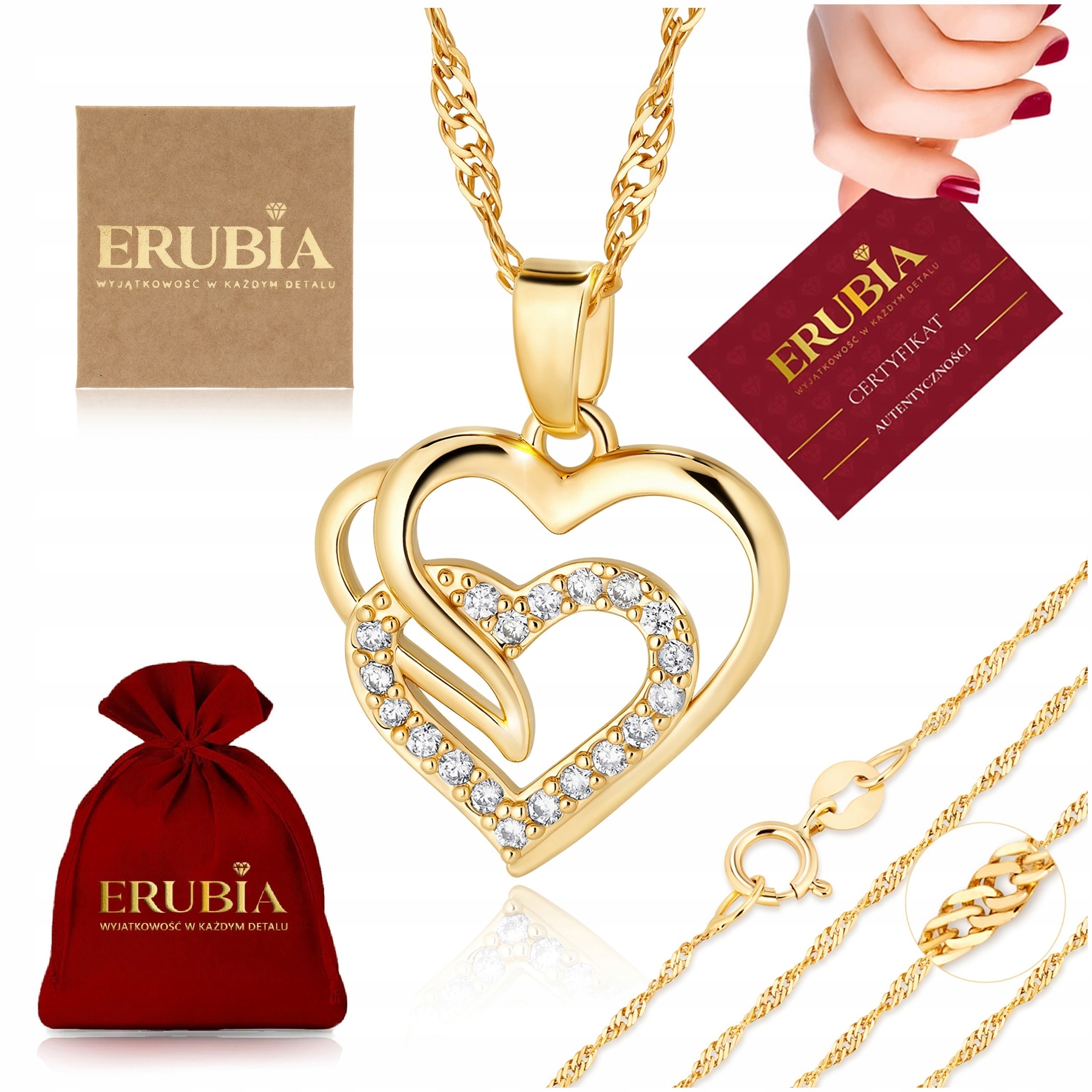 Zlatý Řetízek Singapur Se Srdíčkem A Zirkony, Náhrdelník Pro Ženu