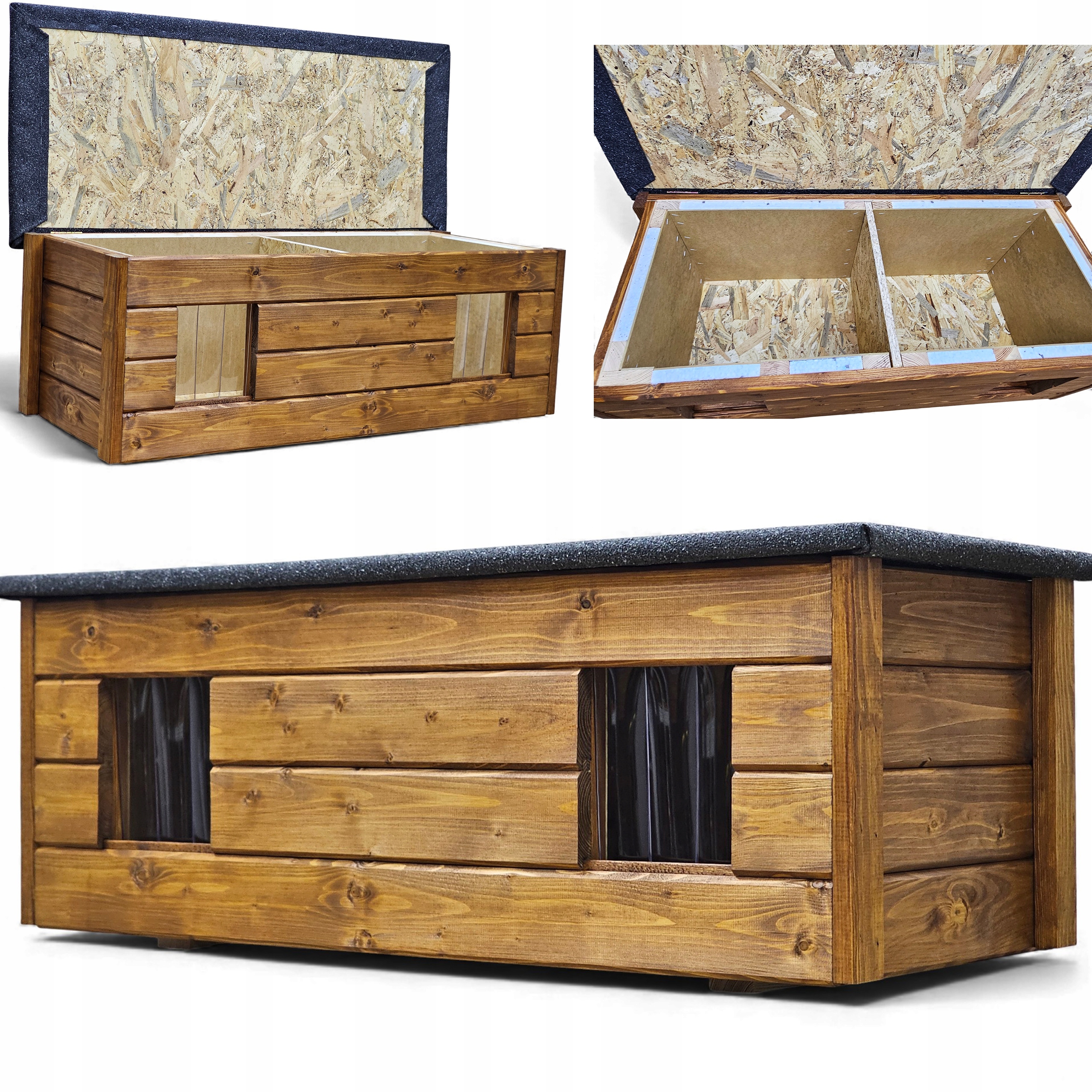 Podwójna Piękna Buda Budka Dla Kota Kotów 3X Malowana Już Złożna Ocieplana