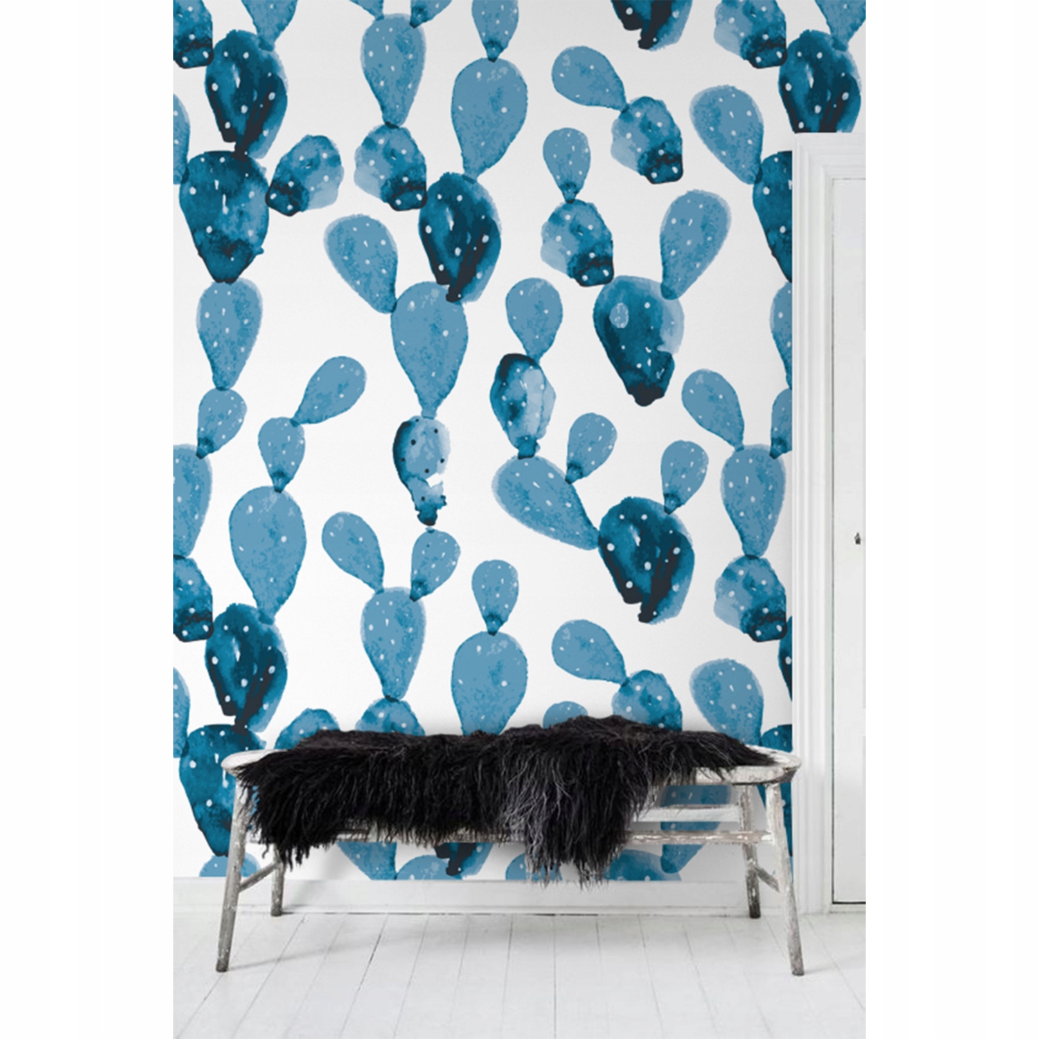 

Tapeta ścienna Niebieskie kwiaty kaktus 250x250 cm