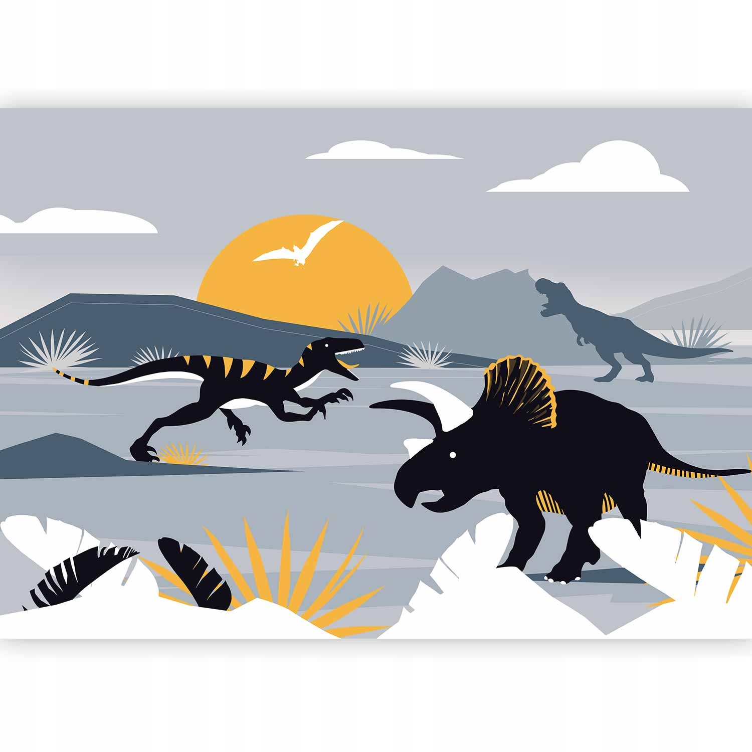 Fototapeta Pro Děti Dinosauři Hory Skandinávská Tapeta Na Zeď 300x210