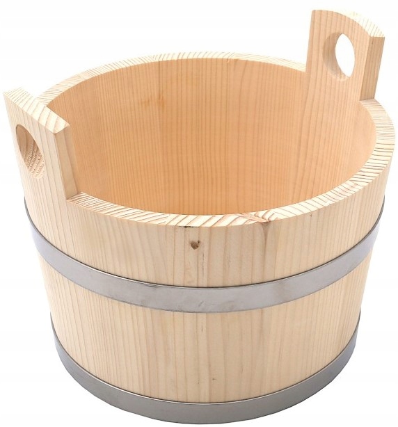 Cebrzyk Do Sauny Dřevěný Kbelík Nerezová Ocel 5 L