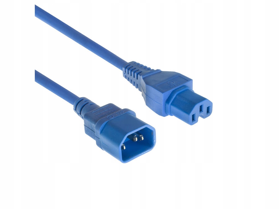 Kabel zasilania C14 C15 2,0m AK5309 niebieski