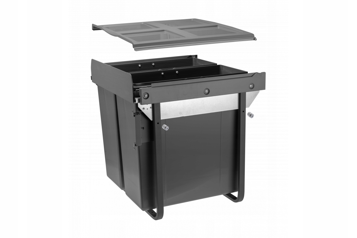 Kontajner Gtv Practieco vodiaca lišta H45 600 2x34L predné upevnenie antracit