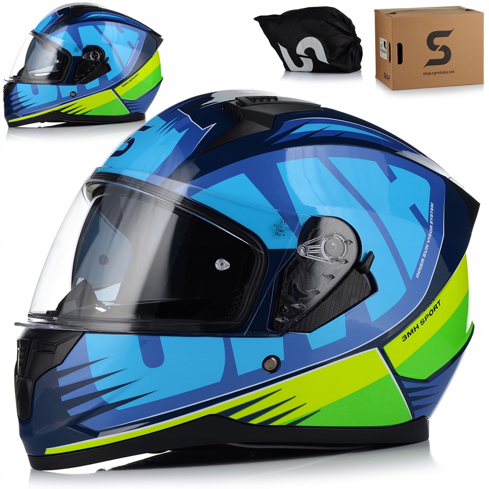 Motocyklová Prilba Ska-p 3MHA Fluo Lesk Systém Pinlock Blenda Ecer 22.06