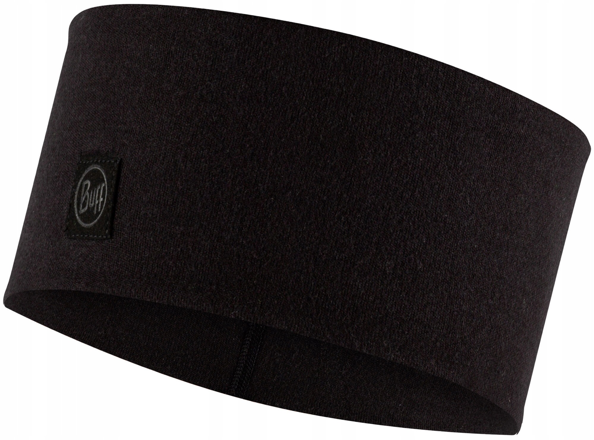 Buff Wełna Headband Opaska na Głowę Cold Merino Wide Solid Black