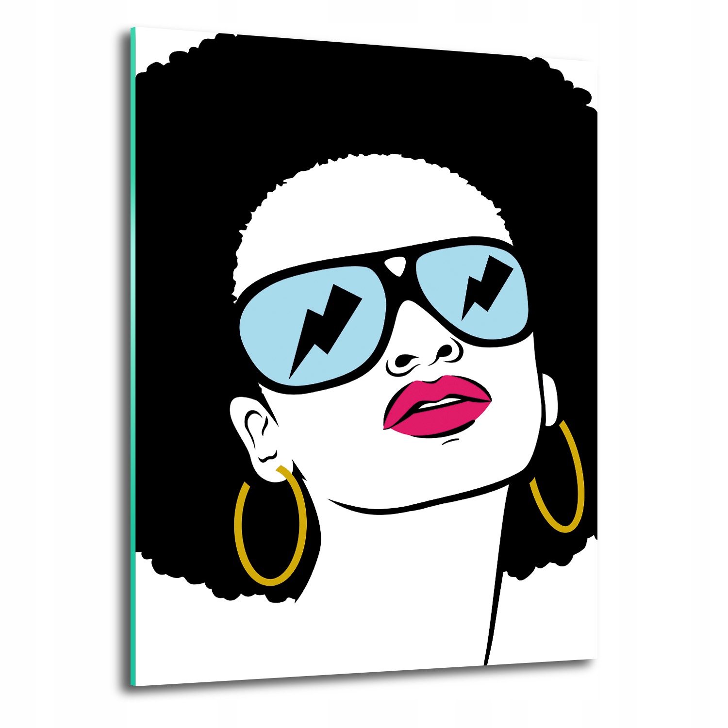 Foto skleněná grafika Žena afro účes 70x100