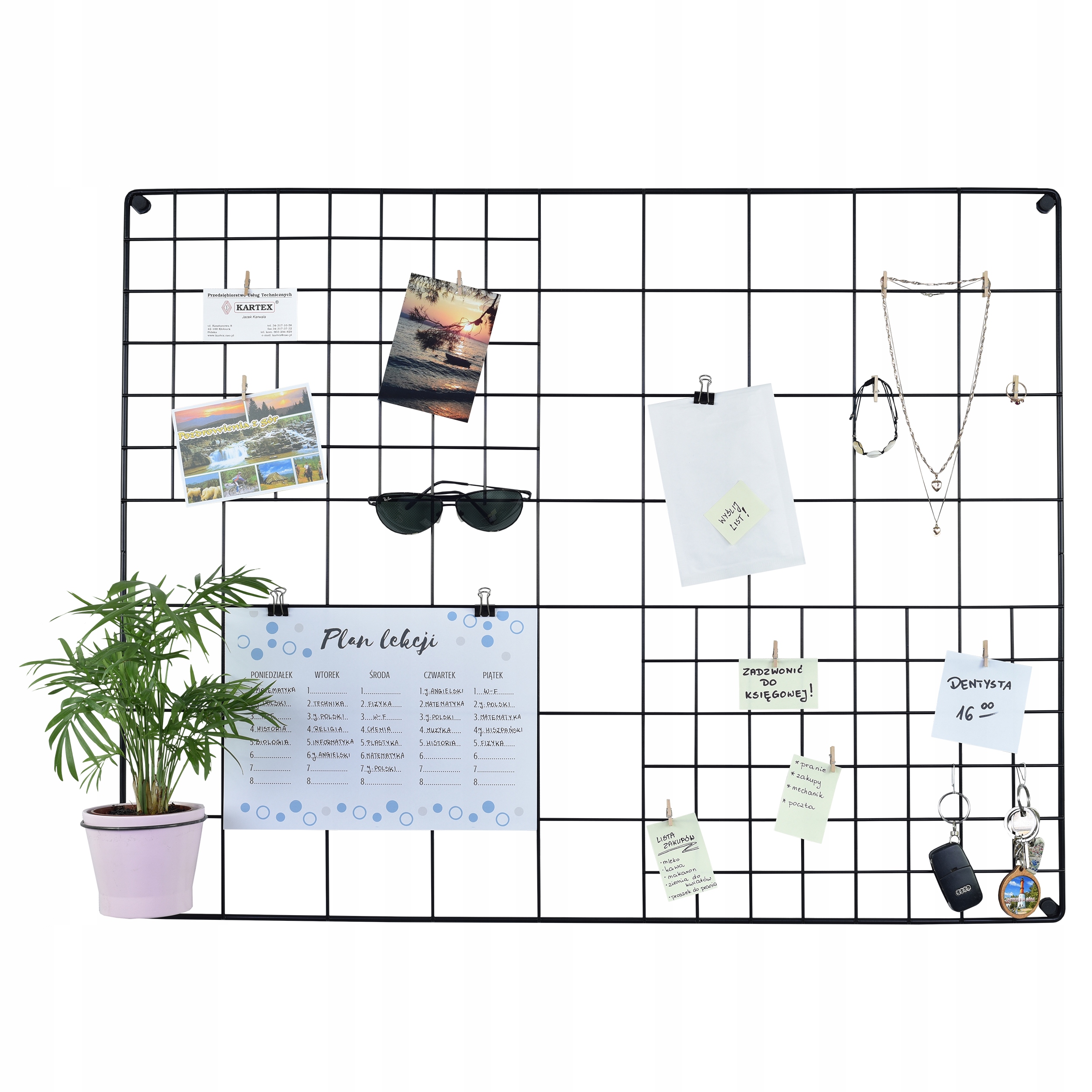 

Organizer Tablica kratka z drutu 90x70 kol. czarny