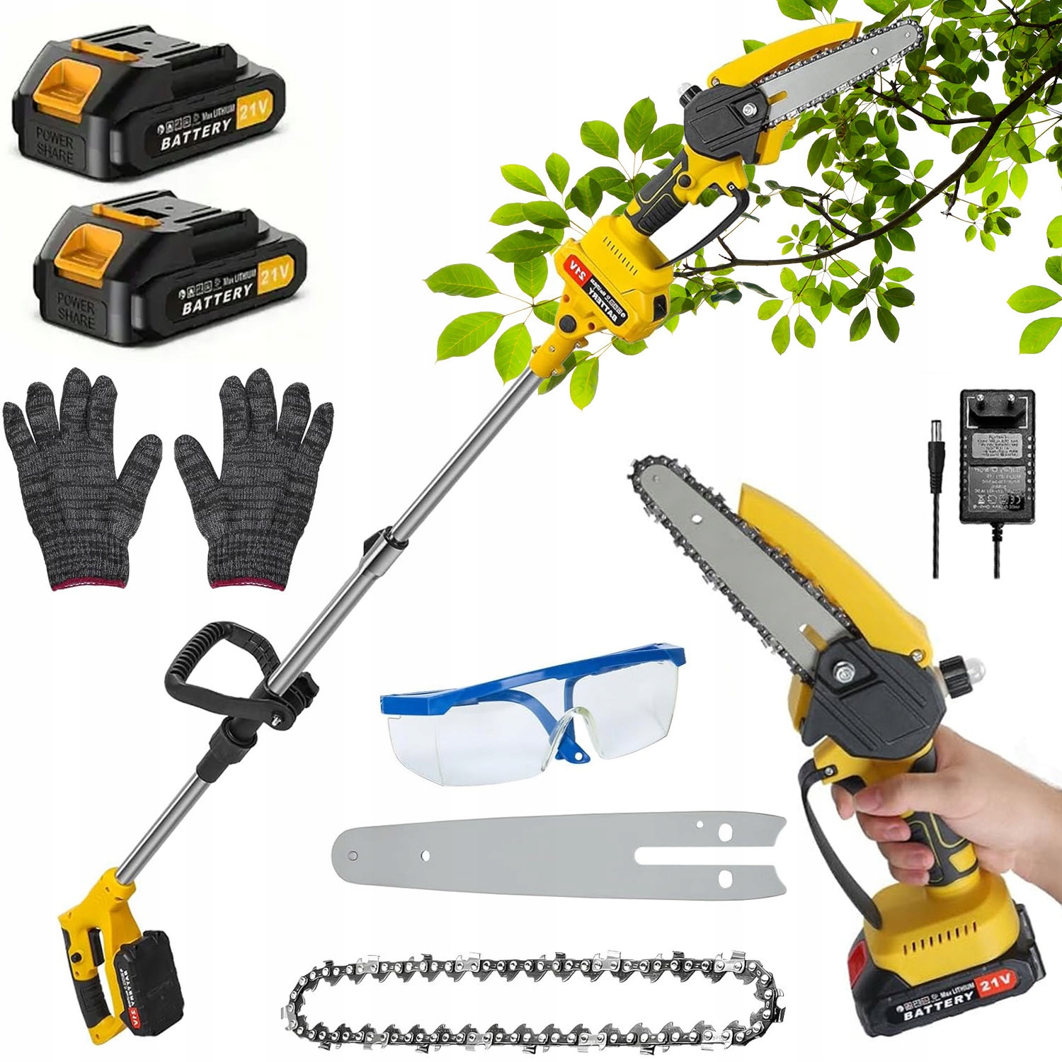 Akumulátorová bezkartáčová řetězová pila 550 W s protivibrační ochranou