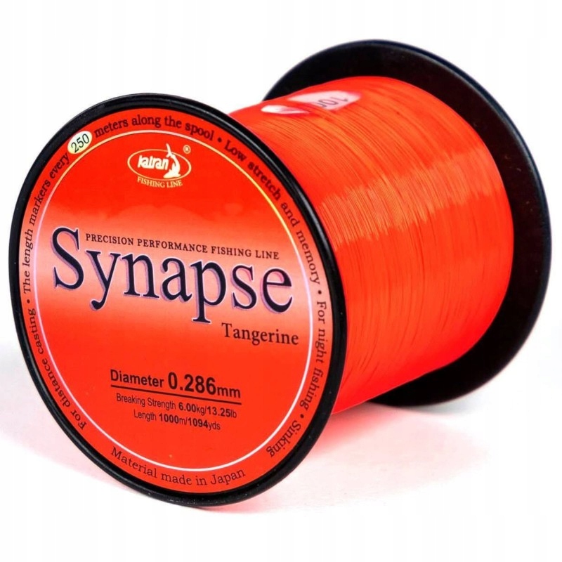 Żyłka Karpiowa Katran Synapse Tangerine 0,331mm 1000m Żyłka Czerwona