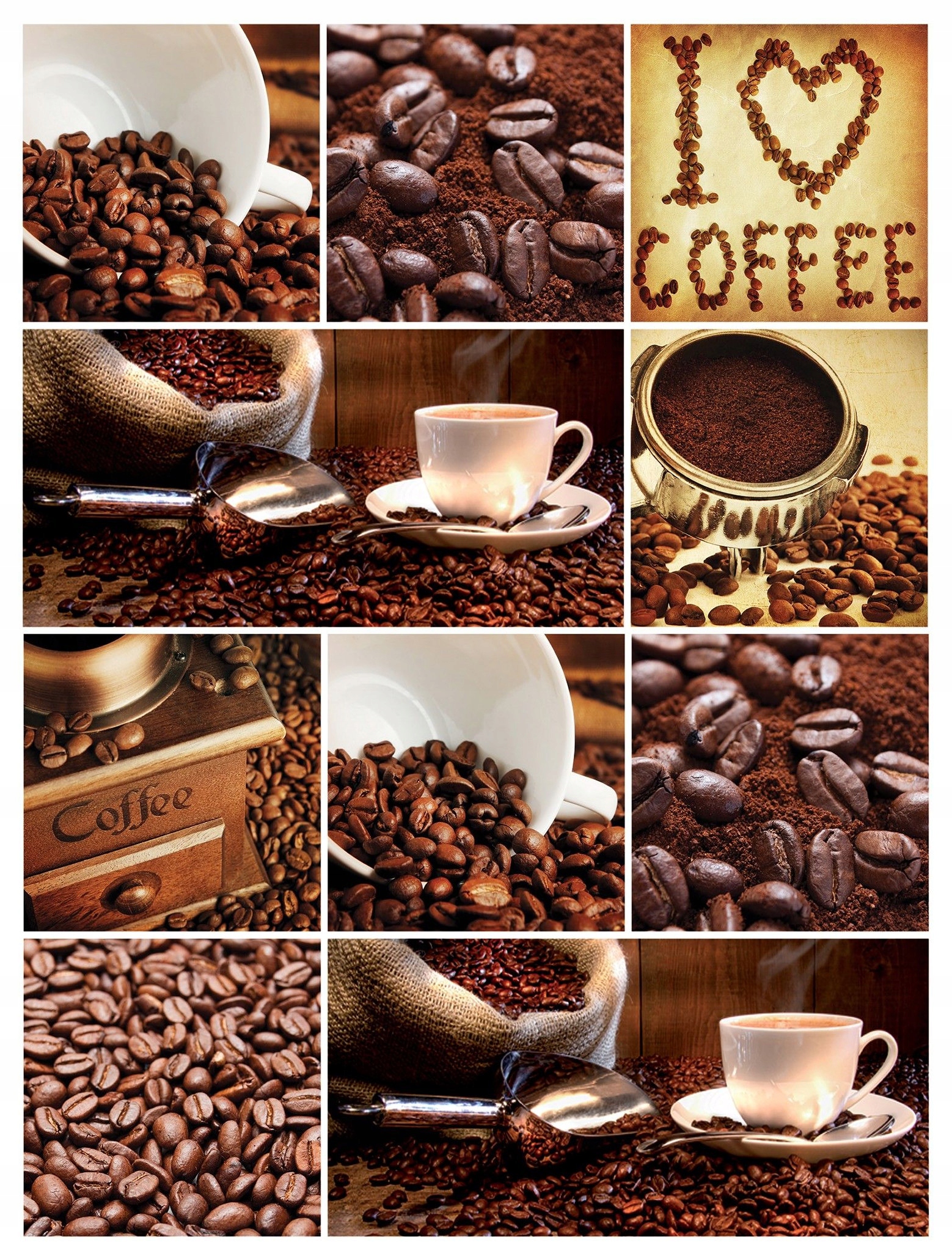 Fototapeta flizelina Kávový koutek Zrnka Šálky a Aromaty 206x275 lepidlo