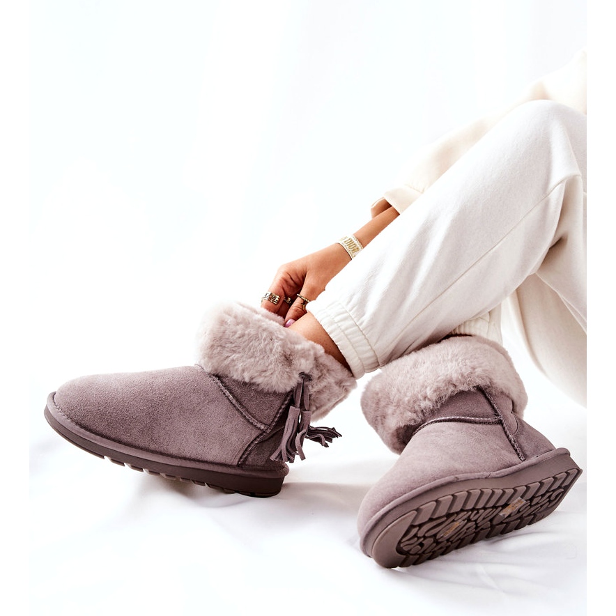 Szare Zamsz Buty Damskie Śniegowce FS1 r.37 Oryginalne opakowanie producenta pudełko