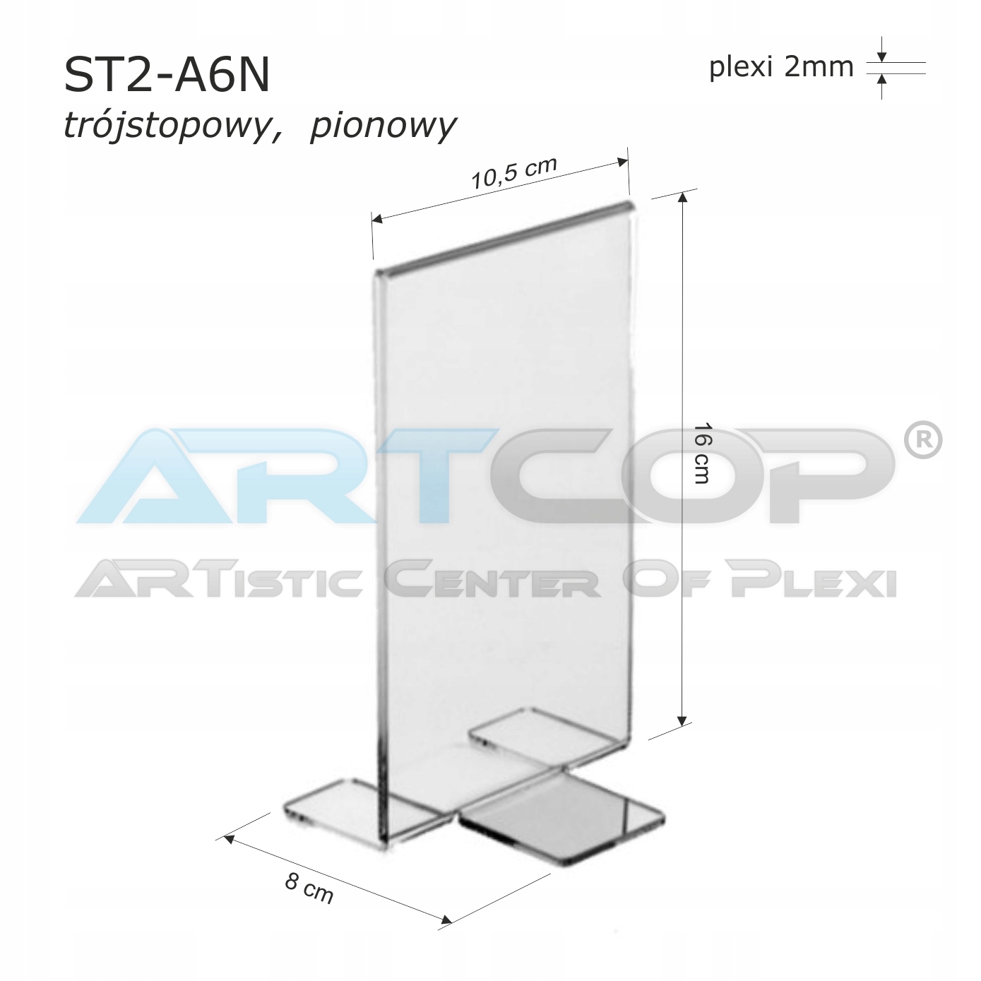 A6 - Menu Stojak z Plexi na Opis, Folder Ulotkę /N Kod producenta ST2-A6N