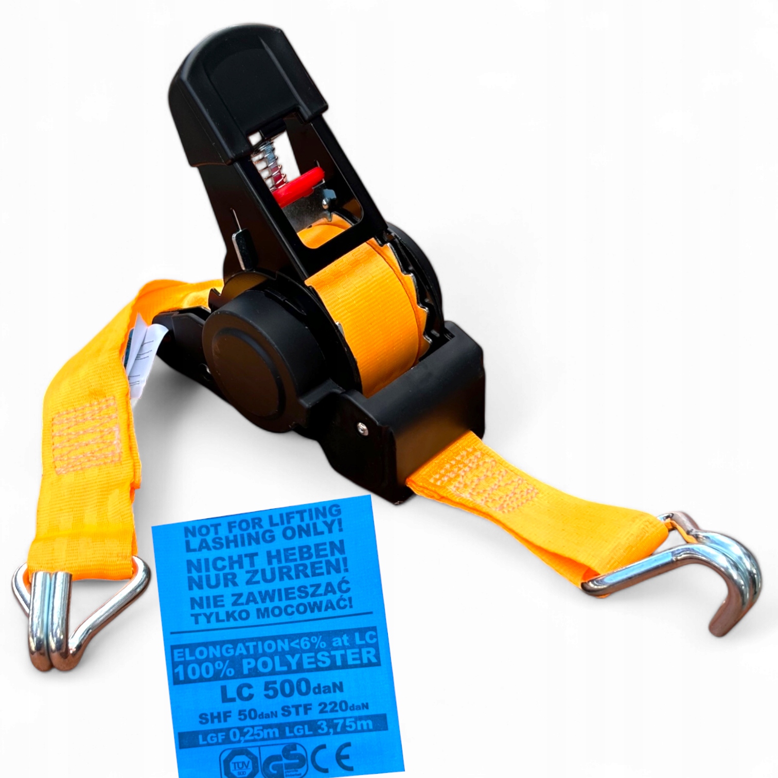 Pas Transportowy Automatyczny Samozwijający 1500kg 4,5m 50mm Pasy Automat