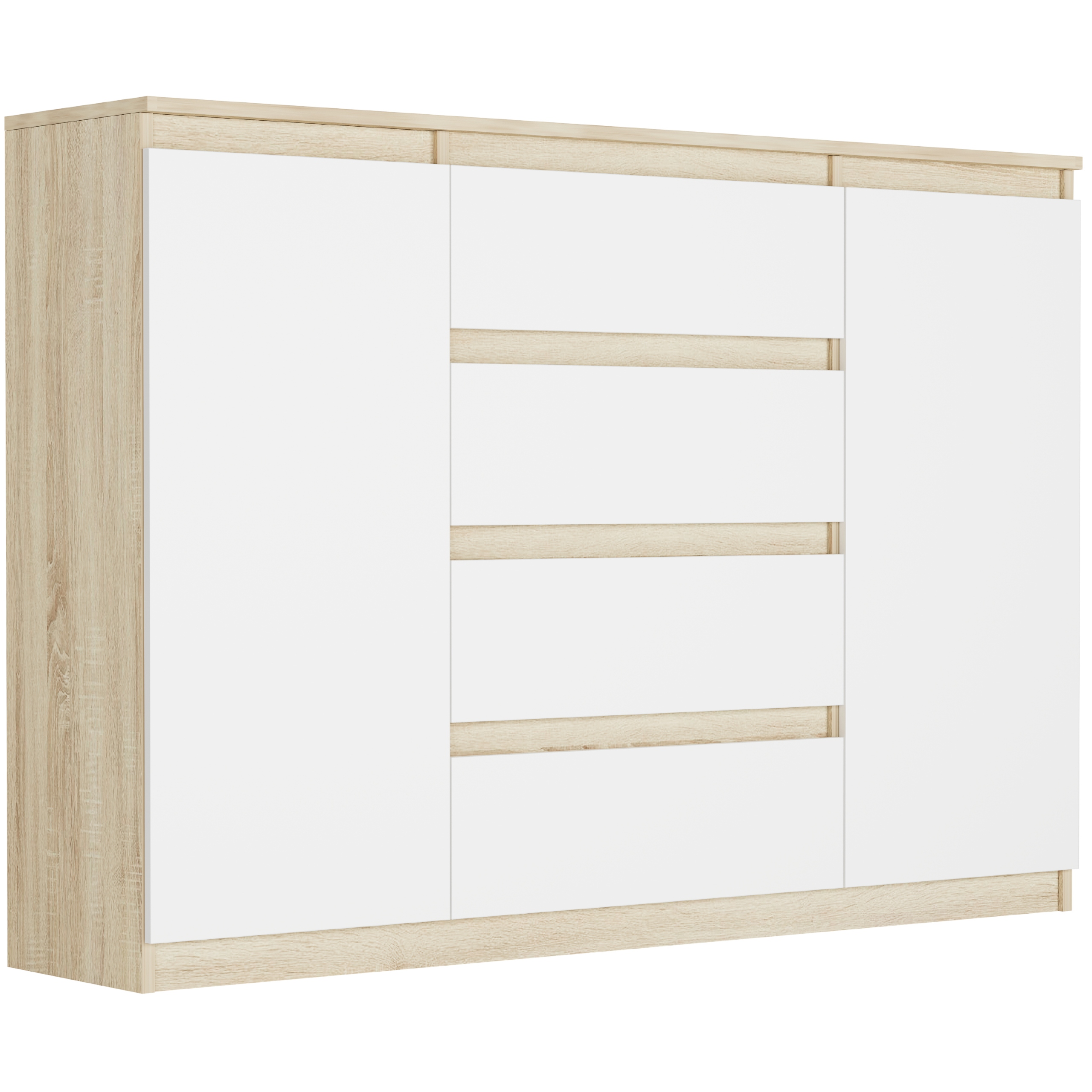 Komoda 140 CM Skříňka 4 Zásuvky 2 Police R-140-S4 MIX Sonoma