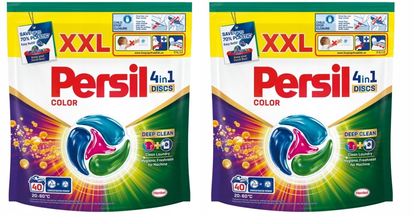 2 x Persil kapsle na praní Discs 4v1 Color 40 praní XXL