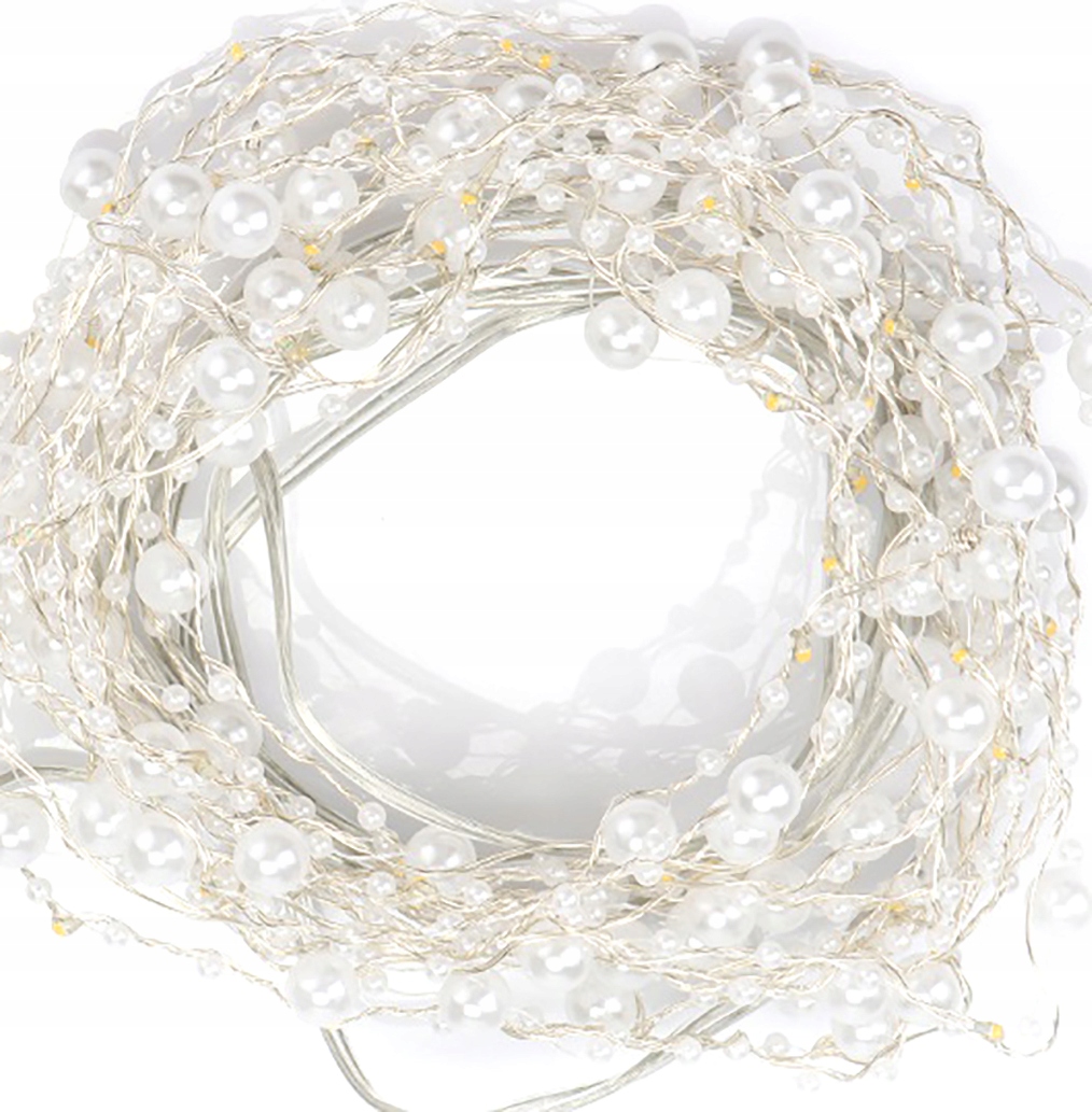 

Perełki Kryształki 20 Led Ozdoba Stroik B. Ciepły