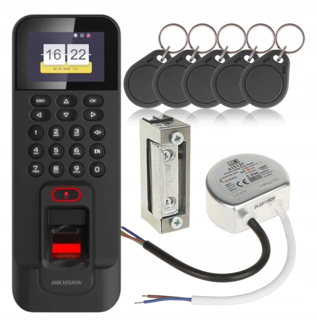 Sada Rcp Záznamník pracovní doby Hikvision čtečka šifrovač DS-K1T804AMF