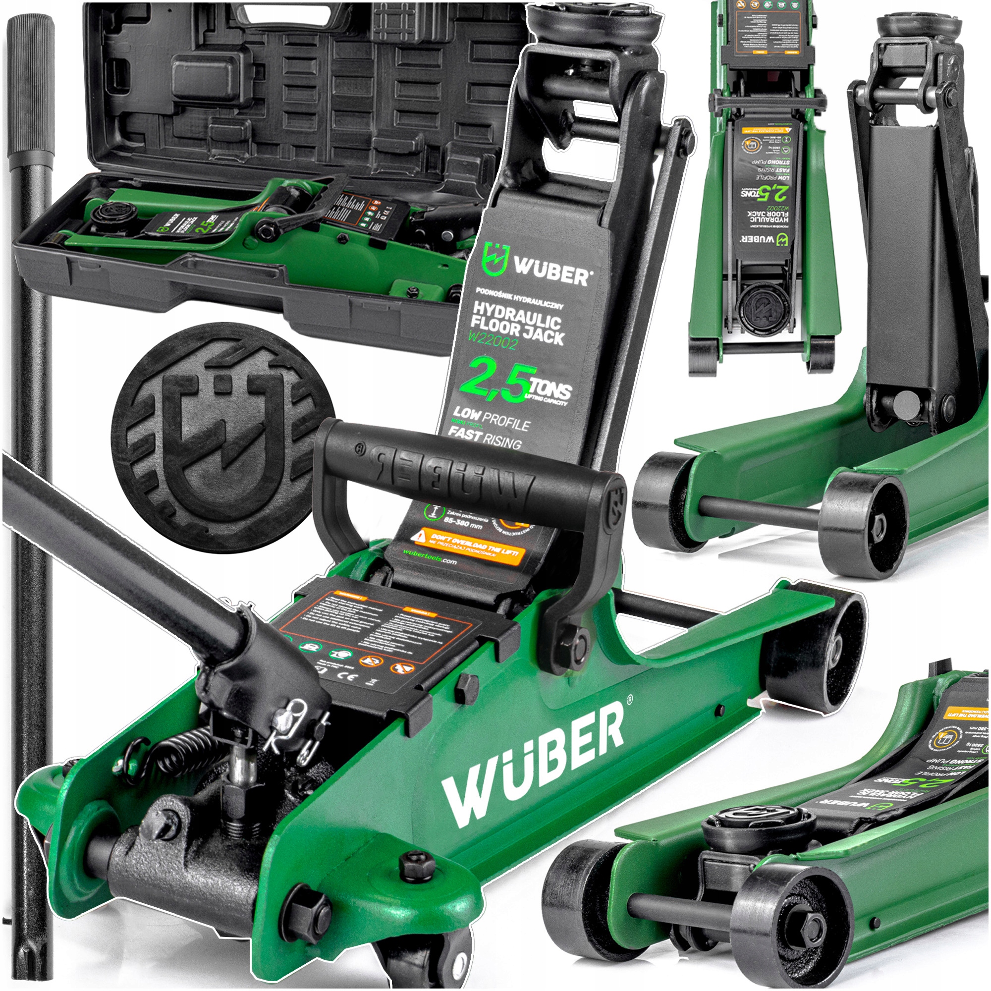 PODNOŚNIK SAMOCHODOWY NISKOPROFILOWY ŻABA LEWAREK GUMA 2,5T ZAKRES 85-380MM