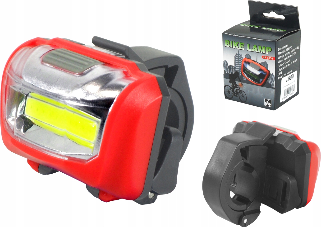 

Lampka Rowerowa Przednia Led Cob Moc 3W