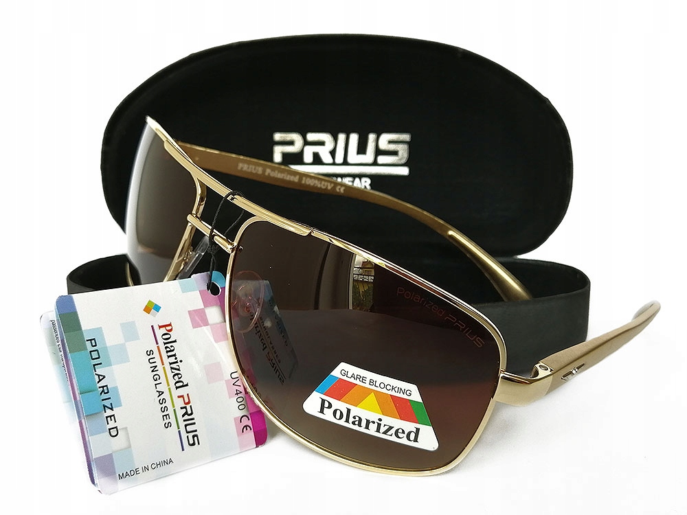 OKULARY MĘSKIE POLARYZACYJNE AVIATOR FLEKS ETUI
