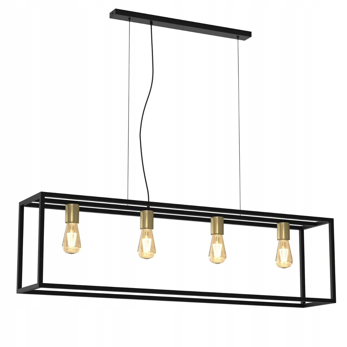 Industriálna geometrická závesná lampa čierna zlatá do jedálne Luminex