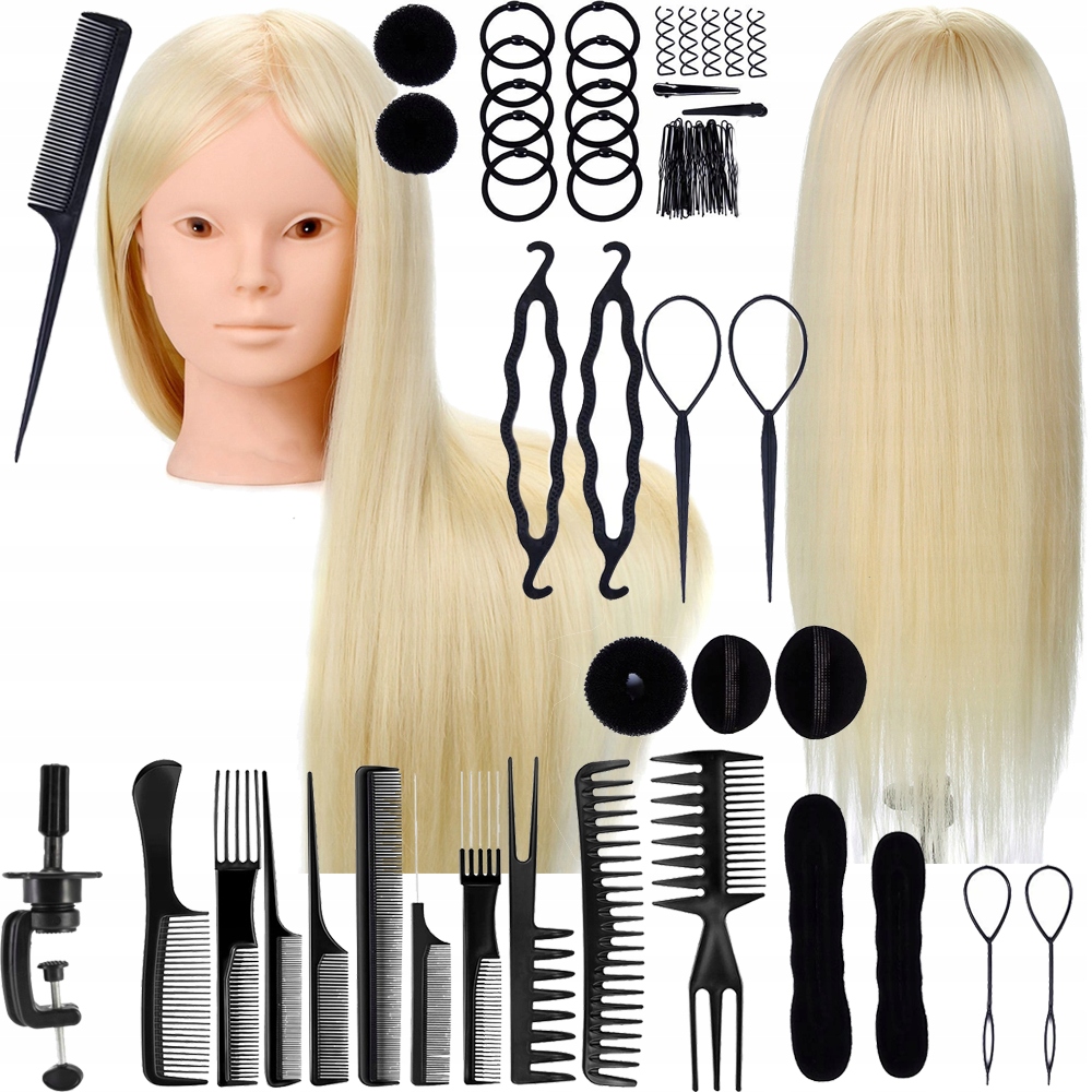 

Główka Głowa Fryzjerska Czesania Zestaw Blond 4