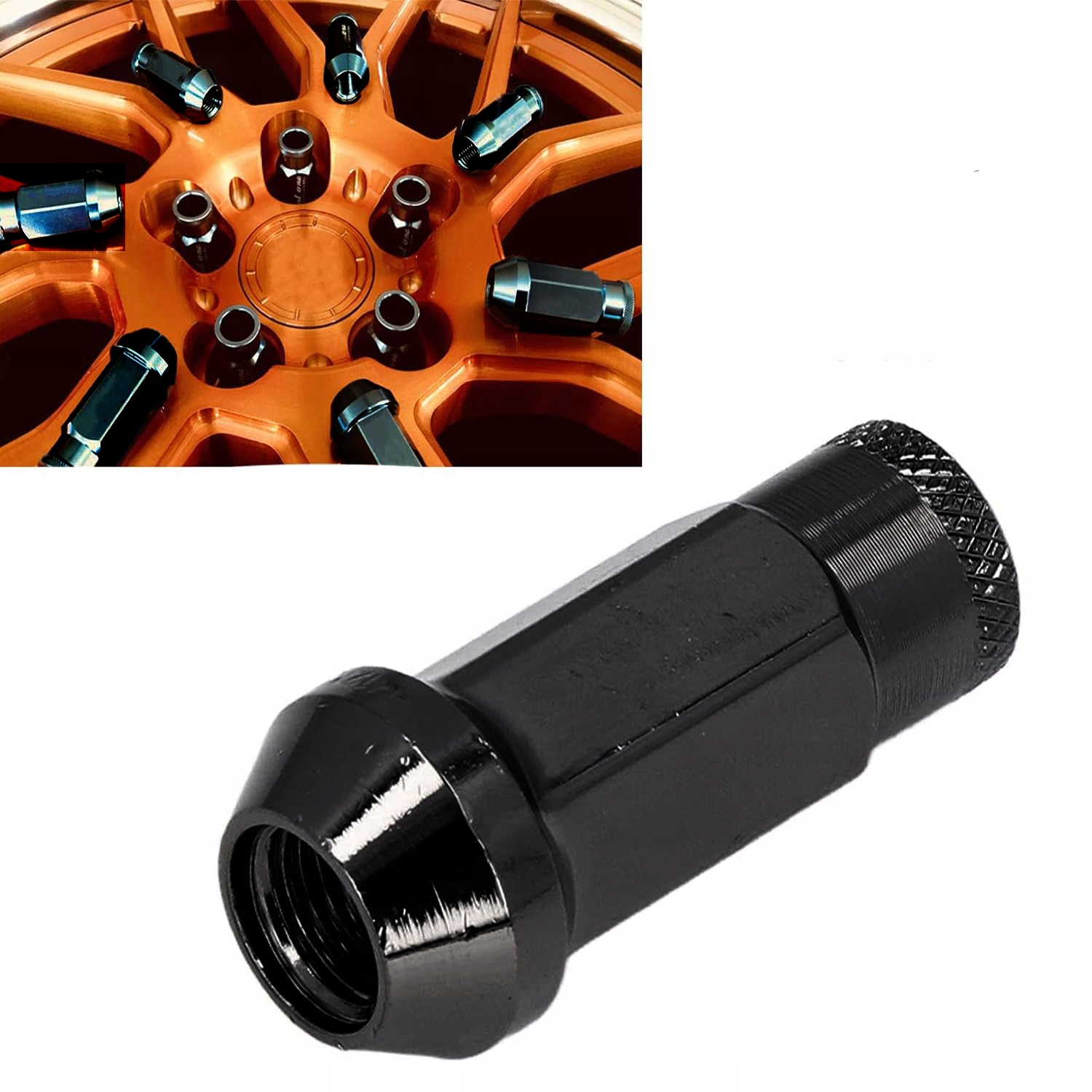 NAKRĘTKI DO KÓŁ M12X1.5 CZARNE KUTE STALOWE 20SZT EAN (GTIN) 6942422633203