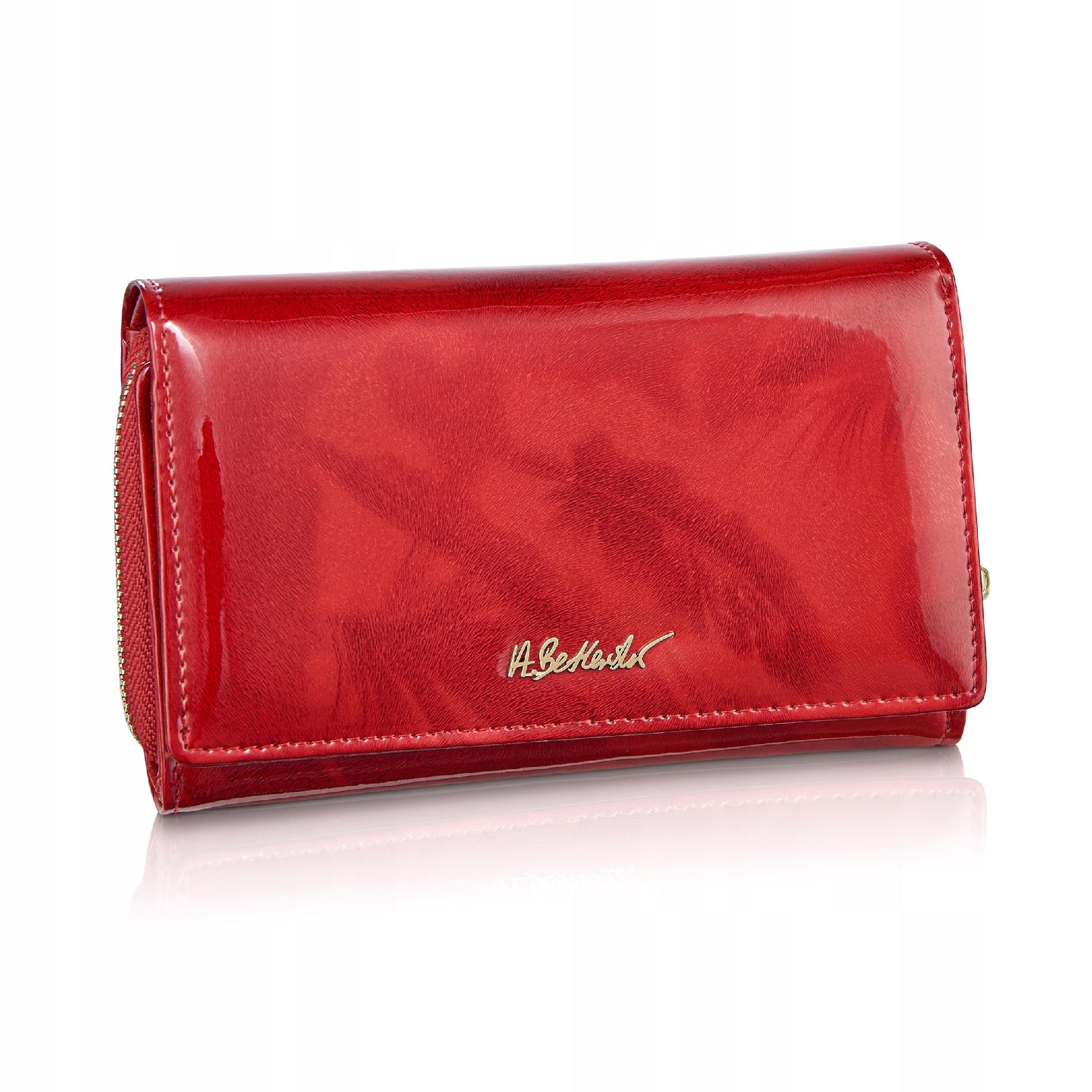 

Betlewski portfel damski lakierowany skóra suwak