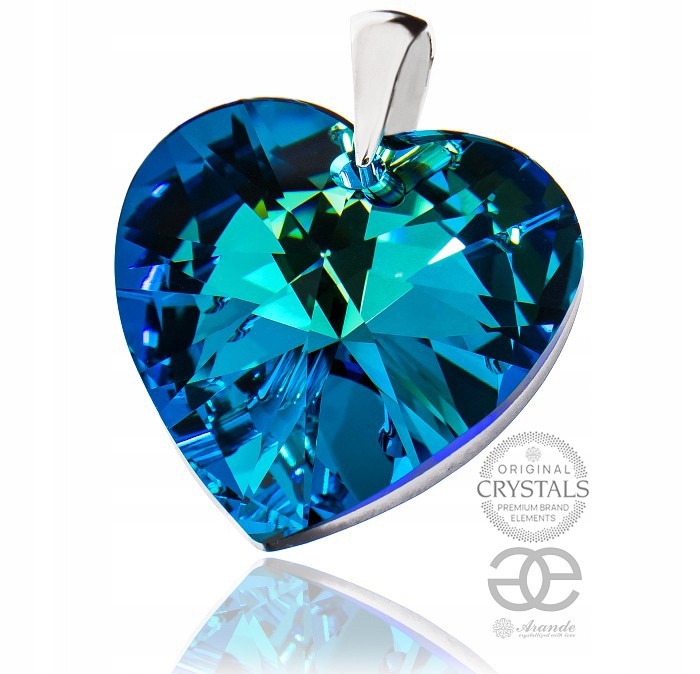 Krystaly Velký Přívěsek Blue Heart Stříbro 925