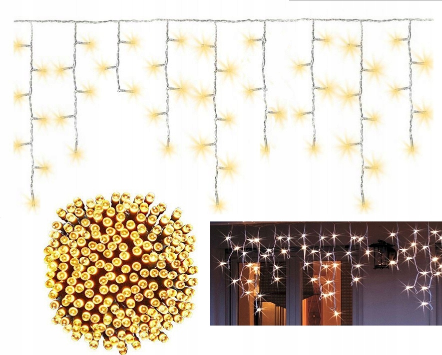 

Sople 300 Led Lampki Choinkowe Białe Ciepłe 10M