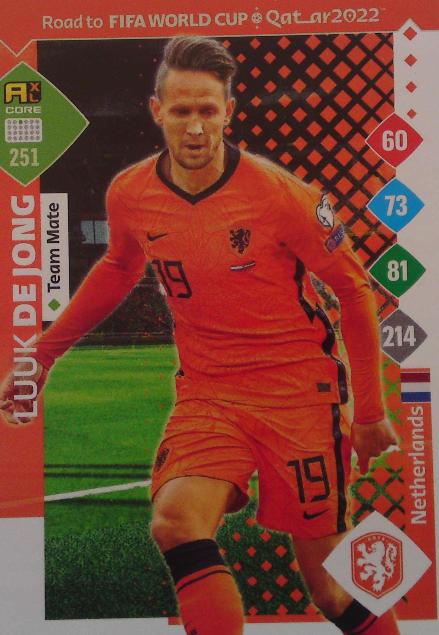 Panini Road Fifa World Qatar 2022 Team Mate Luuk de Jong 251