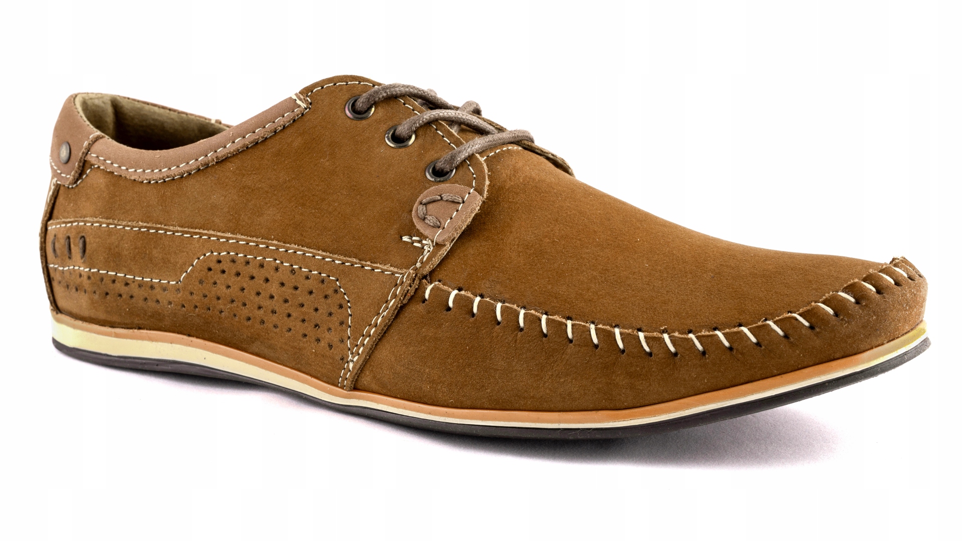 

Buty męskie Polskie półbuty skórzane brązowe 45