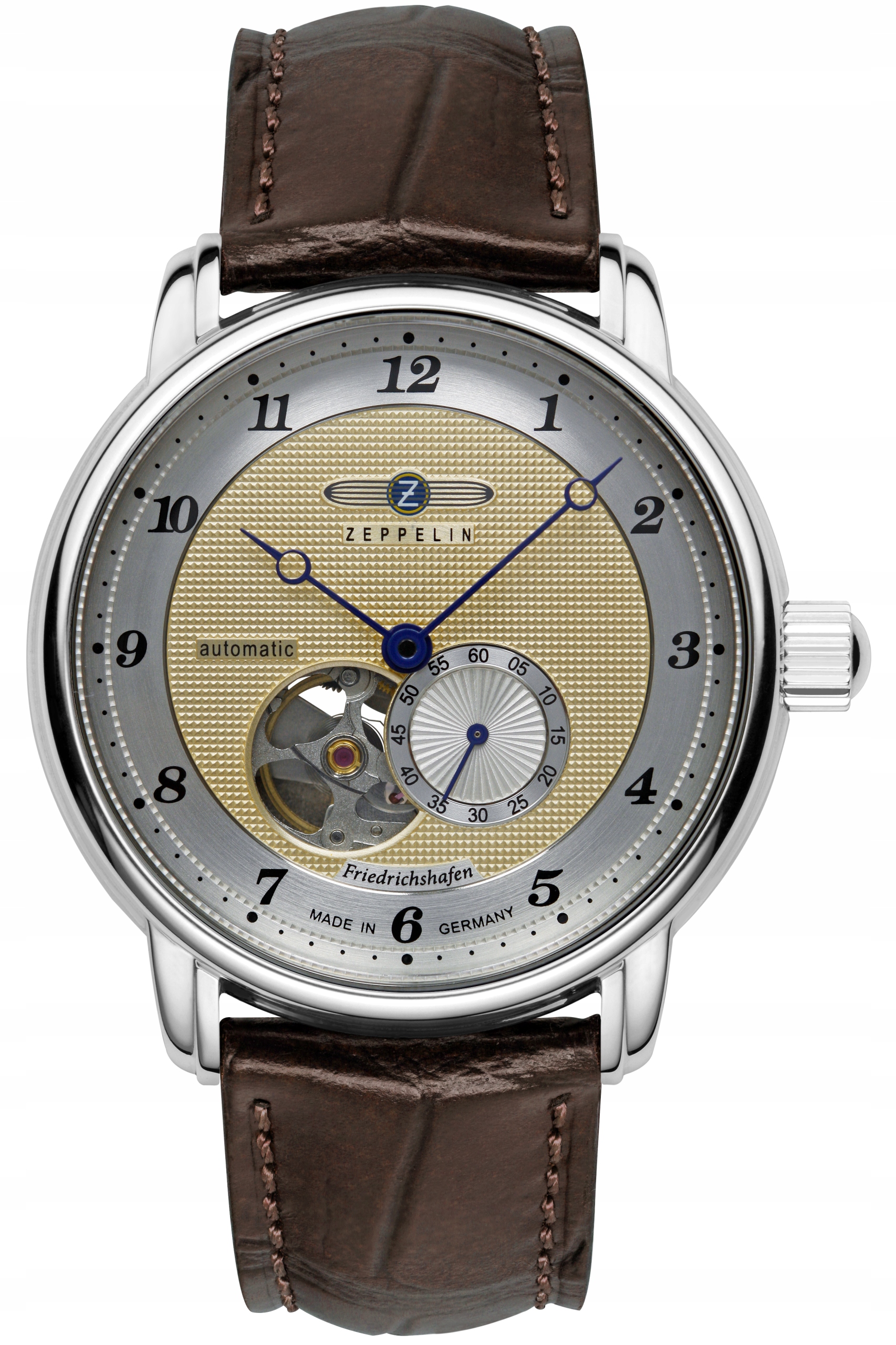 Nové Originální hodinky Zeppelin 8566-5 Friedrichshafen gravírování stříbrné