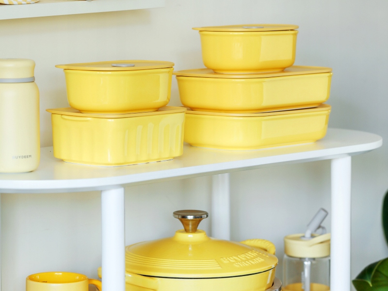 BUYDEEM Ceramiczny pojemnik na żywność 1L, CT3008, Mellow Yellow — 12